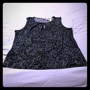 Anne Klein Women’s Printed Sleeveless Shirt Blouse
